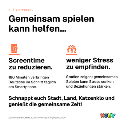 Gemeinsam spielen statt Screentime – Stadt, Land, Katzenklo von HOLLY